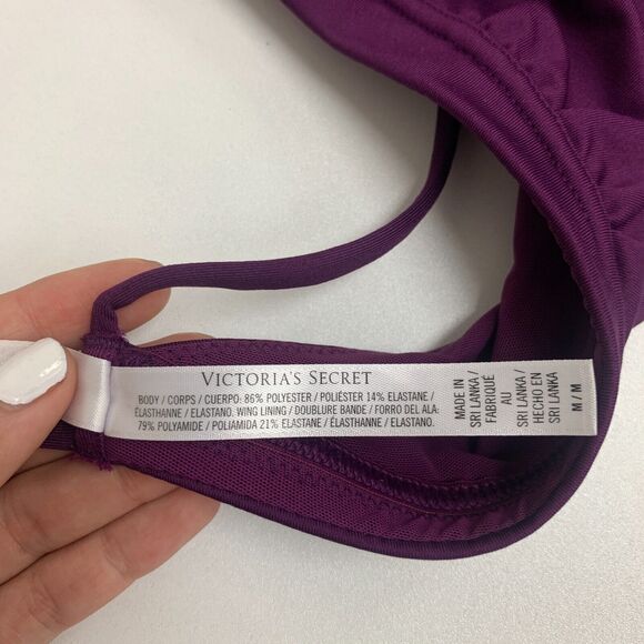 Victorias Secret Sport Sports Bra Women M Medium Hibiscus Cross Open Back No Pad - Picture 7 of 9